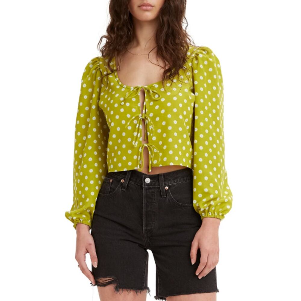 Levi's Embry Tie Green Dainty Daisy Printed Blouse